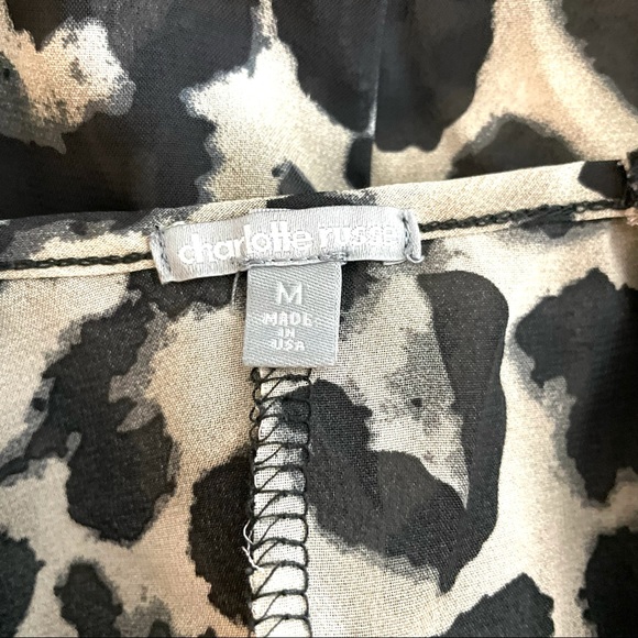 3/$20 Charlotte Russe cheetah print sheer blouse - Picture 5 of 6
